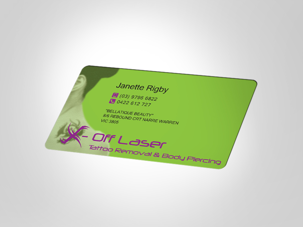 Diseño de Tarjeta de Presentación por MT para X-Off Laser Tattoo Removal & Body Piercing | Diseño #2276798