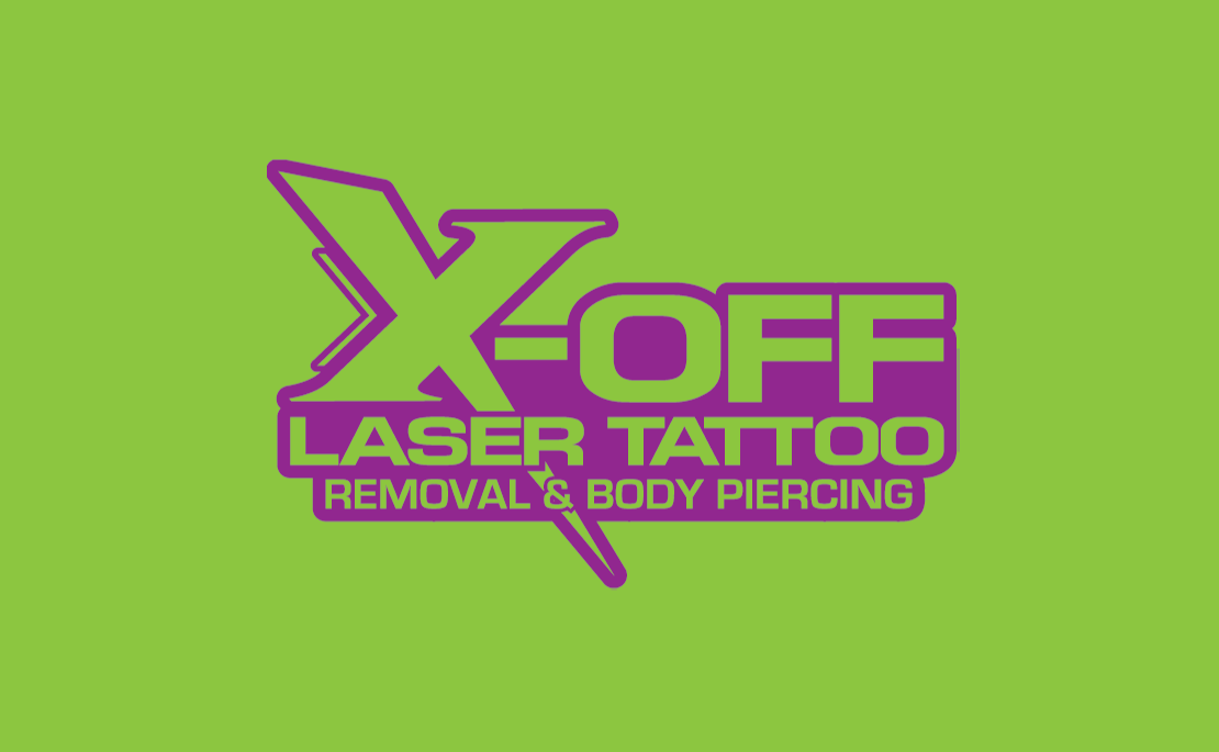 Business Card Design by diRtY.EMM for X-Off Laser Tattoo Removal & Body Piercing | Design #2276662