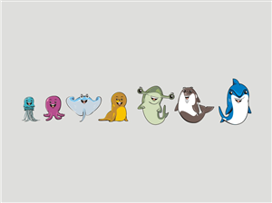 Swimming School need fun character animals for children | Character Design by Voltage Gated