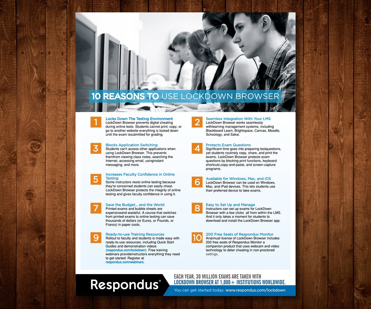 bold serious software flyer design for respondus by designers hub
