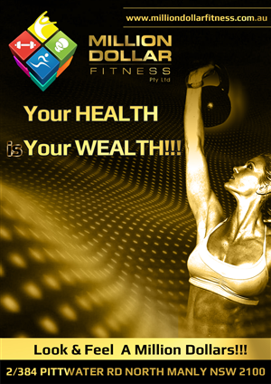 Million Dollar Fitness | Diseño de Póster por Scorpius design