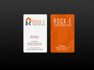 Business Card Design by Creations Box 2015 for Rock-E Construction | Design: #10985759