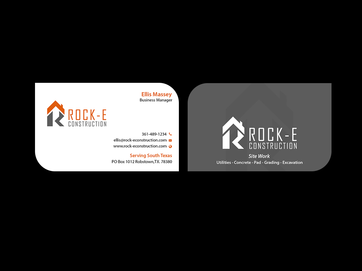 Business Card Design by Creations Box 2015 for Rock-E Construction | Design #10985766