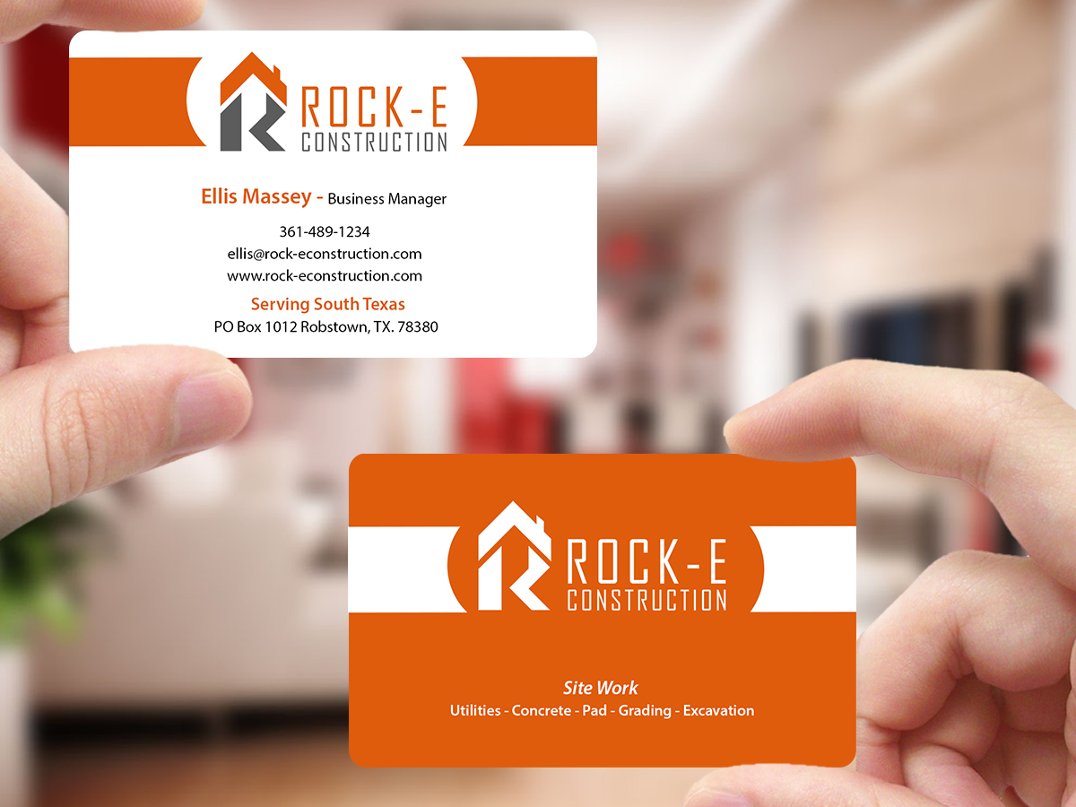Business Card Design by Creations Box 2015 for Rock-E Construction | Design #10985773