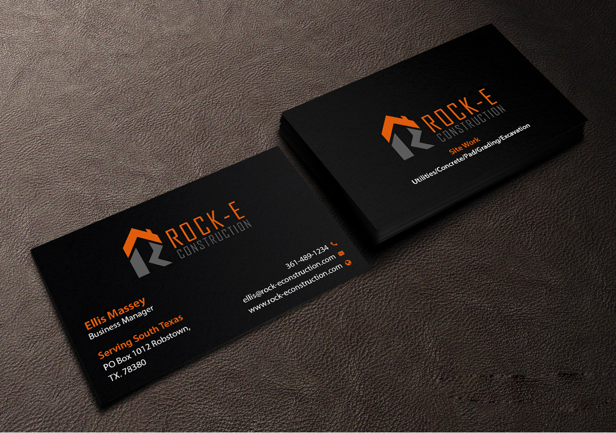 Business Card Design by Creations Box 2015 for Rock-E Construction | Design #10985790