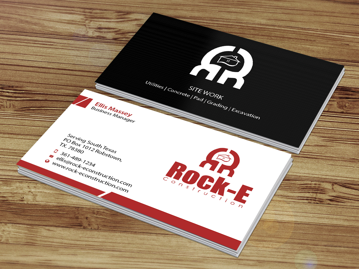 Business Card Design by Creations Box 2015 for Rock-E Construction | Design #10985798
