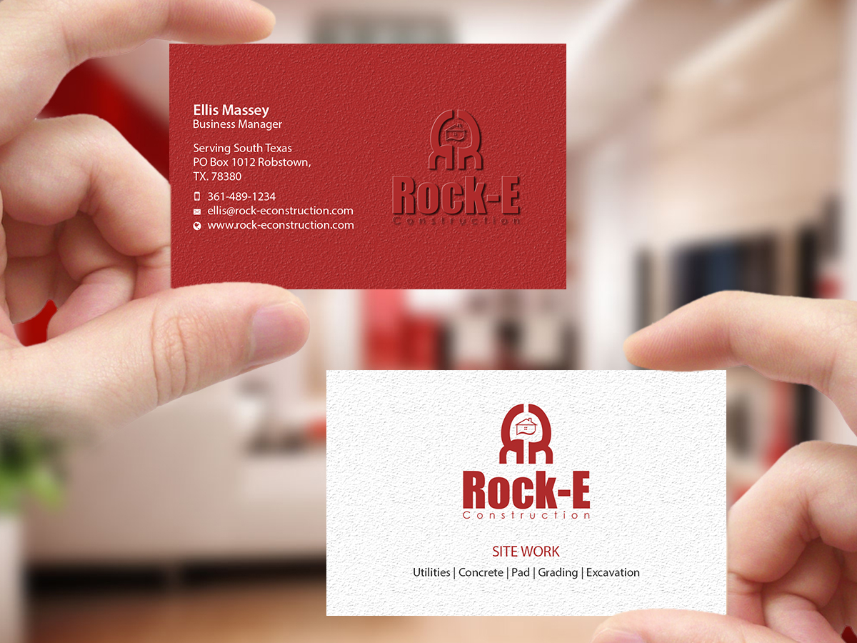 Business Card Design by Creations Box 2015 for Rock-E Construction | Design #10985800