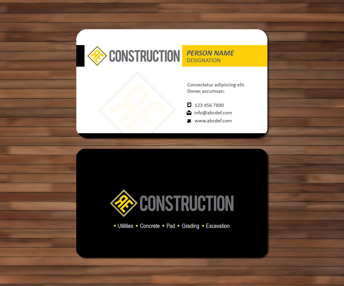 Business Card Design by 3Guys for Rock-E Construction | Design #10987323