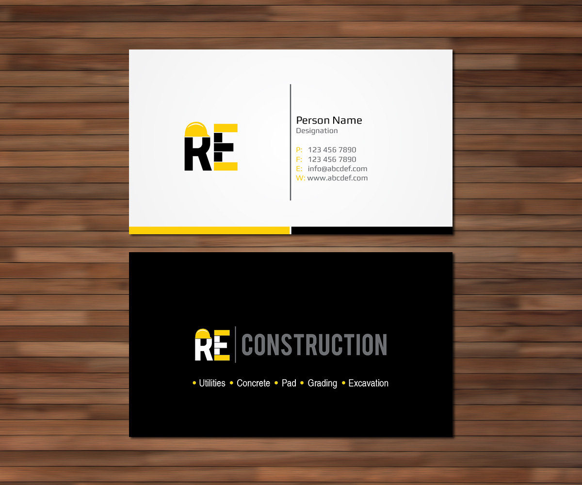 Business Card Design by 3Guys for Rock-E Construction | Design #10987324