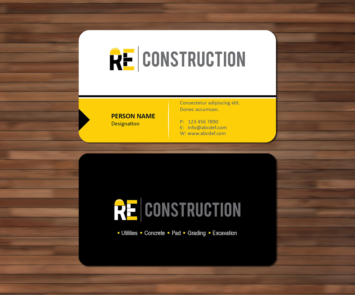 Business Card Design by 3Guys for Rock-E Construction | Design #10987325