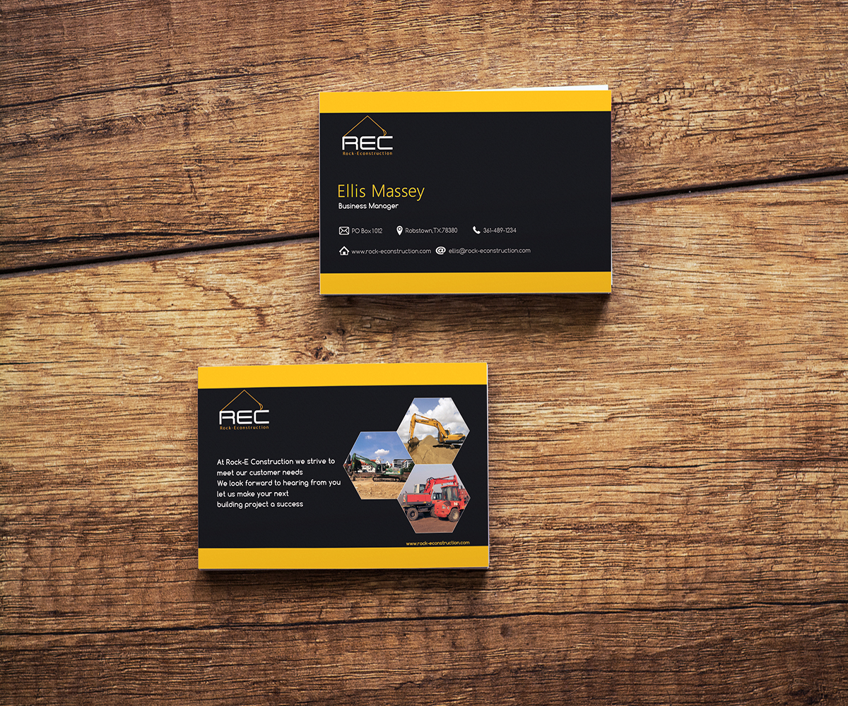 Business Card Design by Muhamad Mousa for Rock-E Construction | Design #11019248