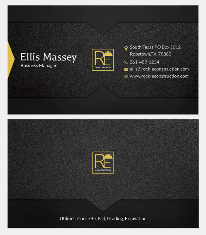 Business Card Design by Da Miracle for Rock-E Construction | Design #11017284
