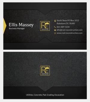 Business Card Design by Da Miracle for Rock-E Construction | Design #11017284