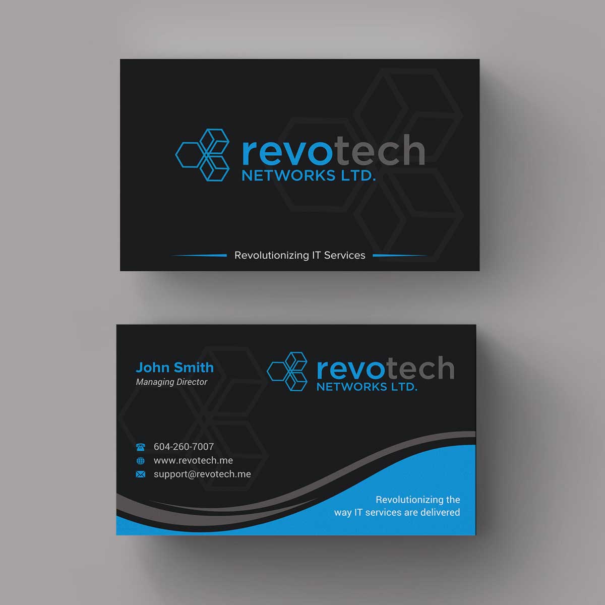Business Card Design by INDIAN_Ashok for Revotech Networks Ltd. | Design #11021777