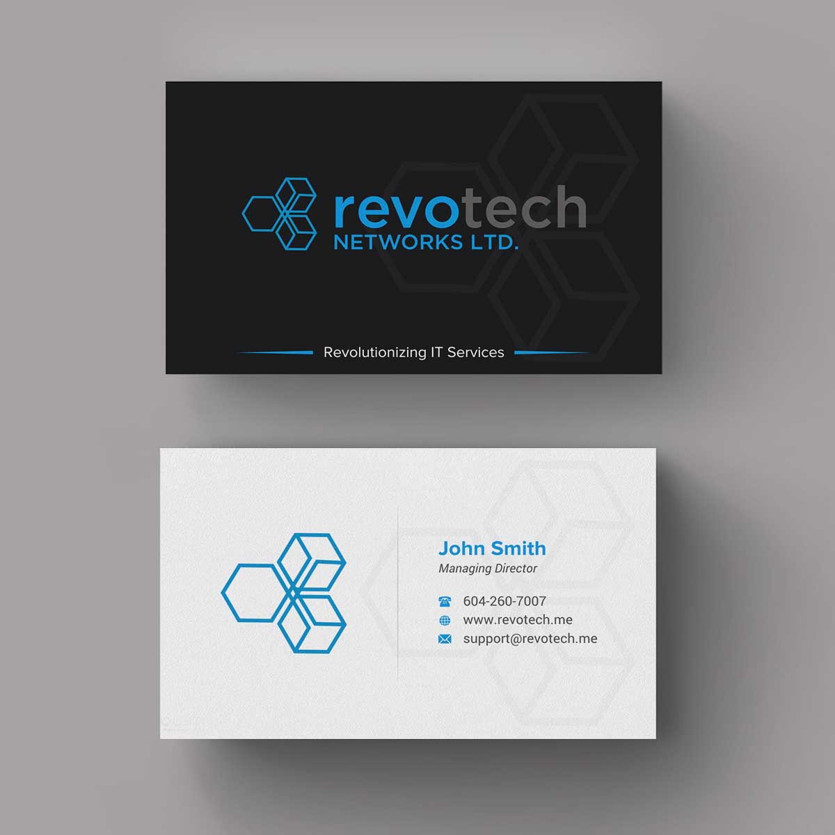 Business Card Design by INDIAN_Ashok for Revotech Networks Ltd. | Design #11021778