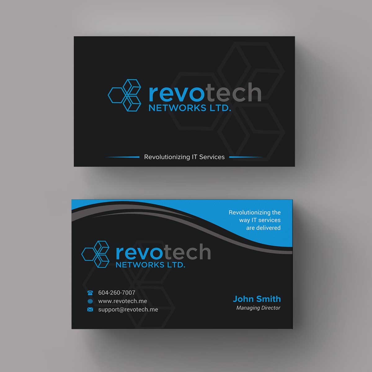 Business Card Design by INDIAN_Ashok for Revotech Networks Ltd. | Design #11021779