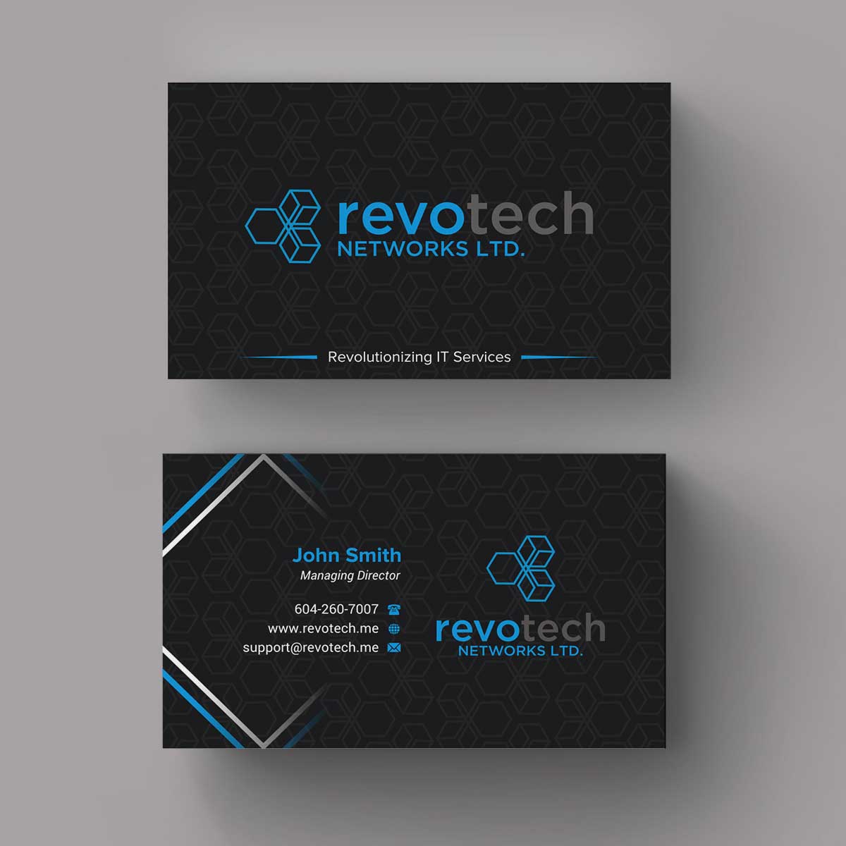 Business Card Design by INDIAN_Ashok for Revotech Networks Ltd. | Design #11021782