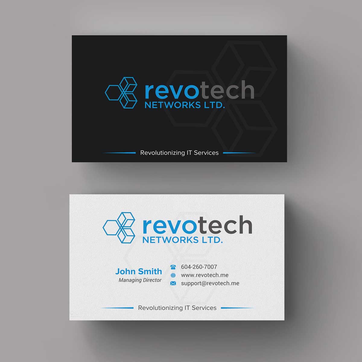 Business Card Design by INDIAN_Ashok for Revotech Networks Ltd. | Design #11021783