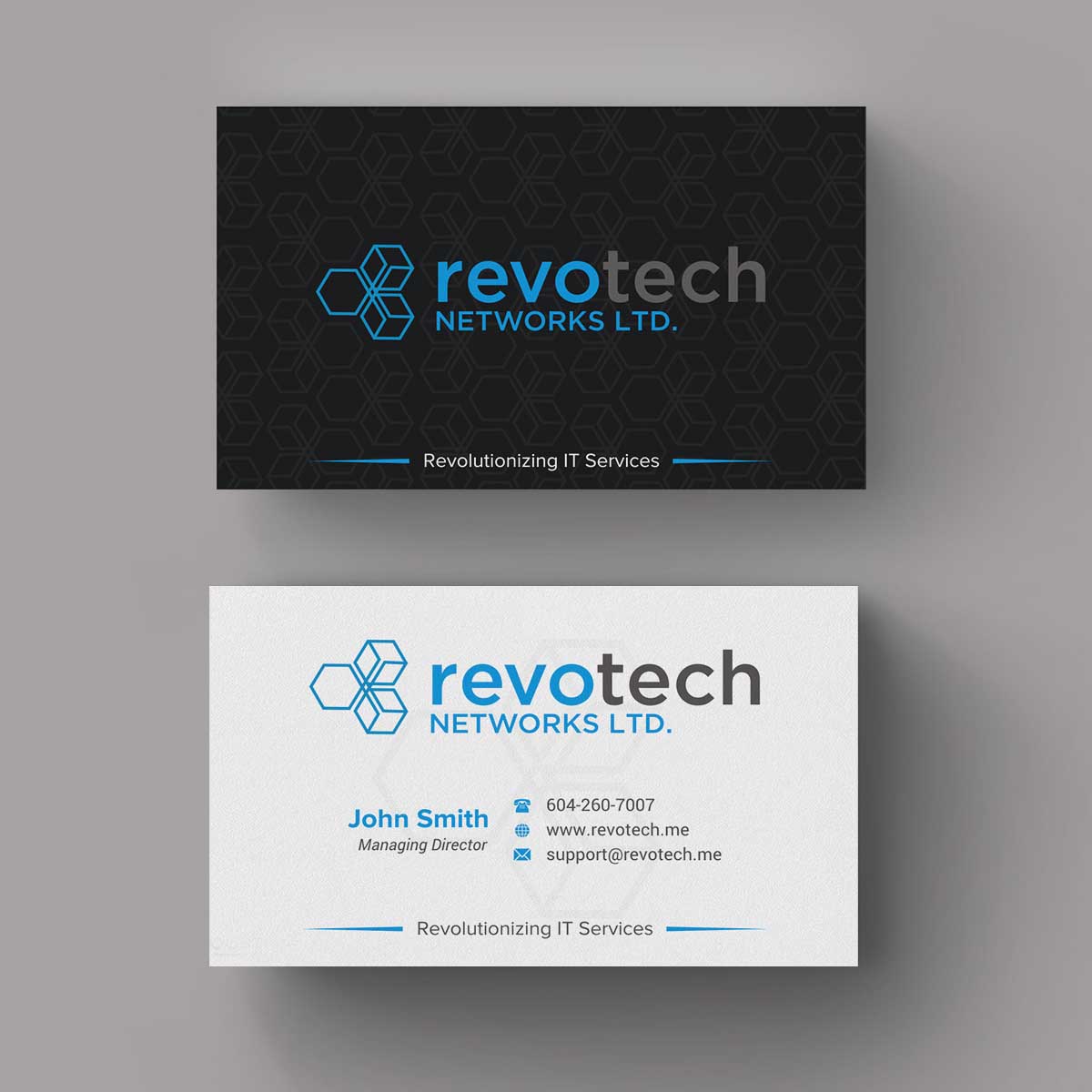 Business Card Design by INDIAN_Ashok for Revotech Networks Ltd. | Design #11021784