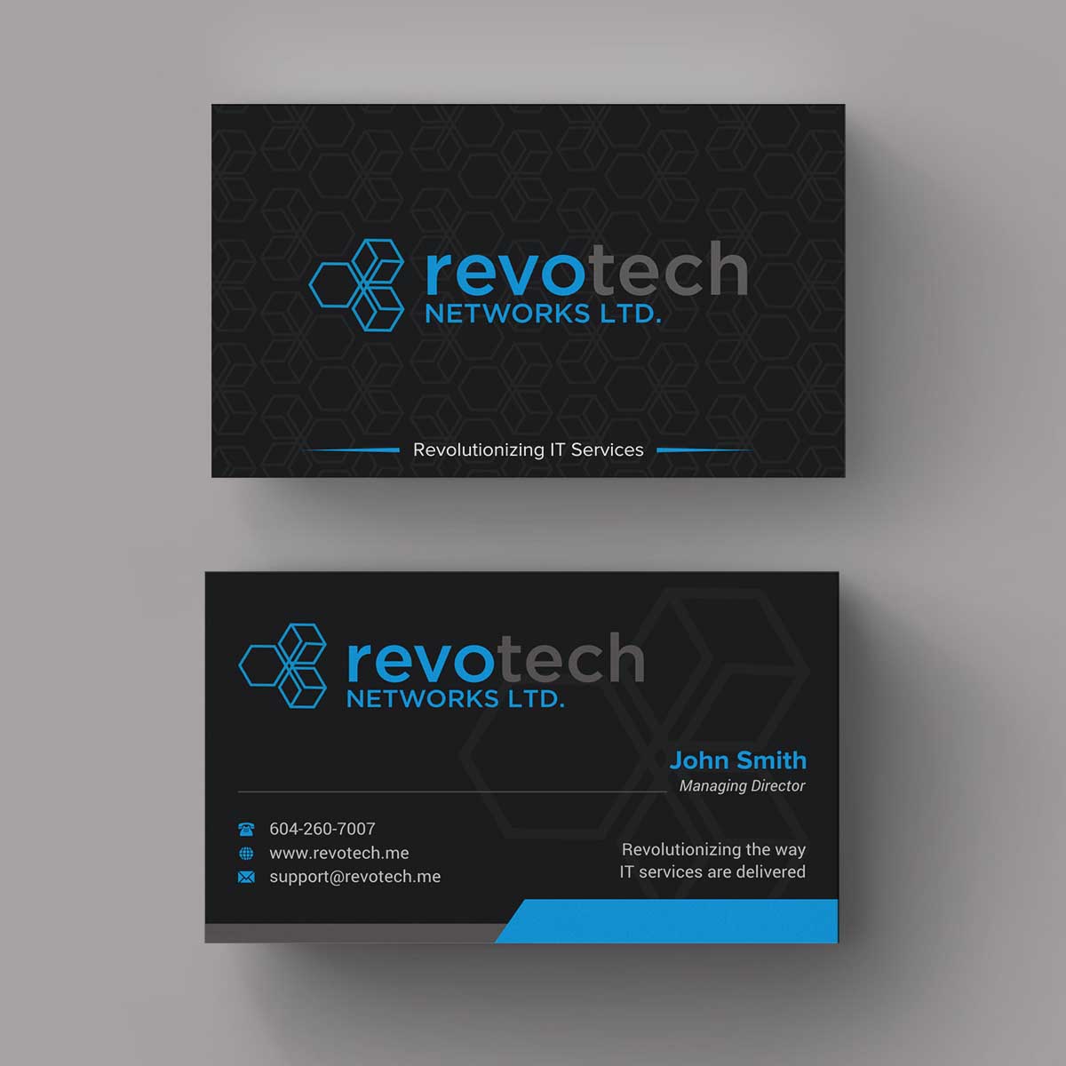 Business Card Design by INDIAN_Ashok for Revotech Networks Ltd. | Design #11021788