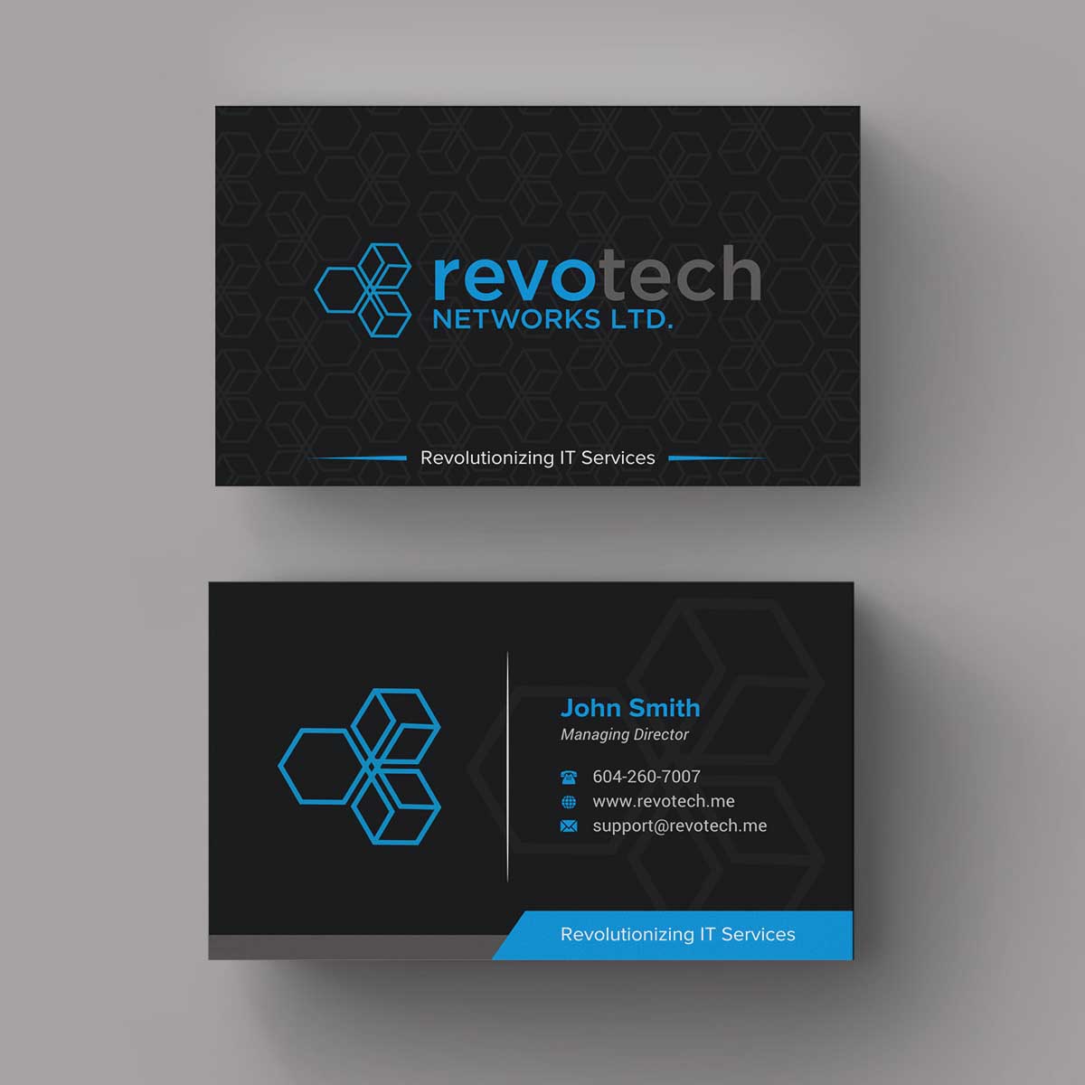 Business Card Design by INDIAN_Ashok for Revotech Networks Ltd. | Design #11021789