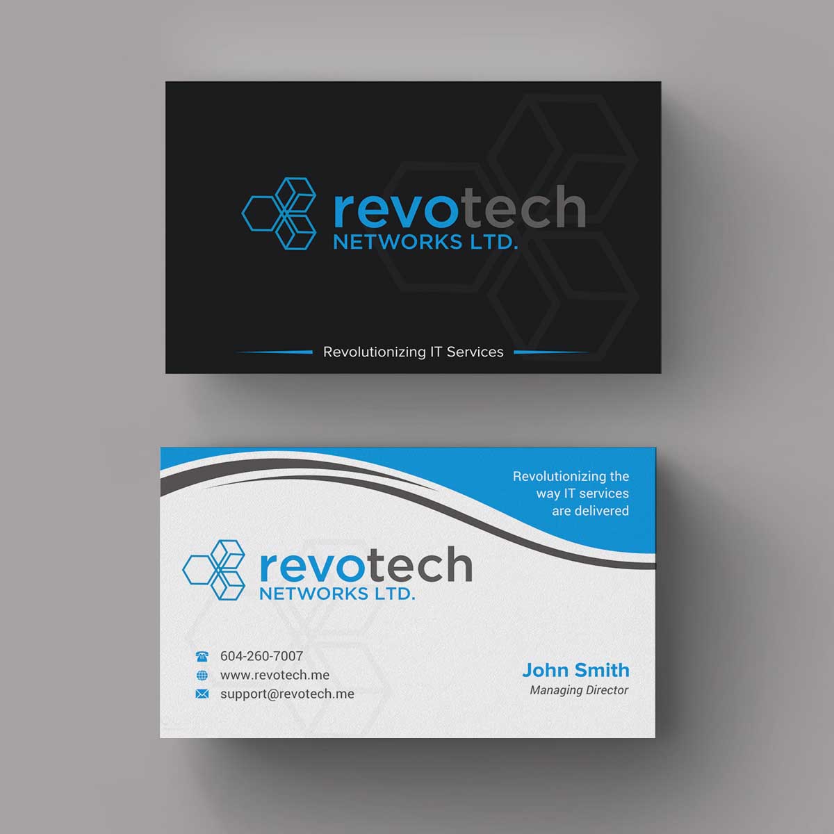 Business Card Design by INDIAN_Ashok for Revotech Networks Ltd. | Design #11021793
