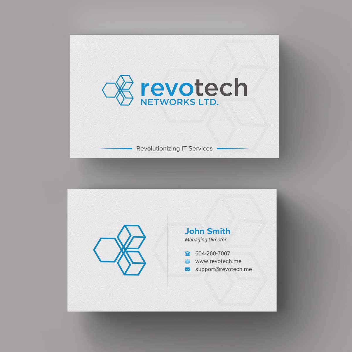 Business Card Design by INDIAN_Ashok for Revotech Networks Ltd. | Design #11021796