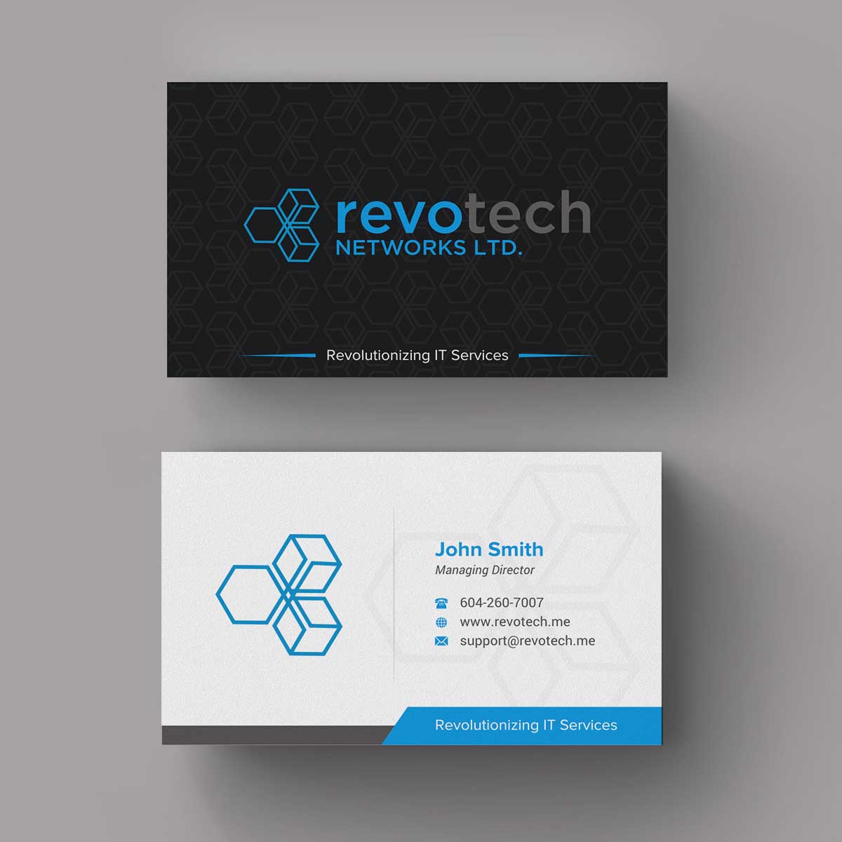 Business Card Design by INDIAN_Ashok for Revotech Networks Ltd. | Design #11021797