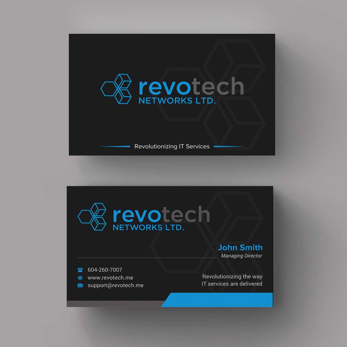 Business Card Design by INDIAN_Ashok for Revotech Networks Ltd. | Design #11021798