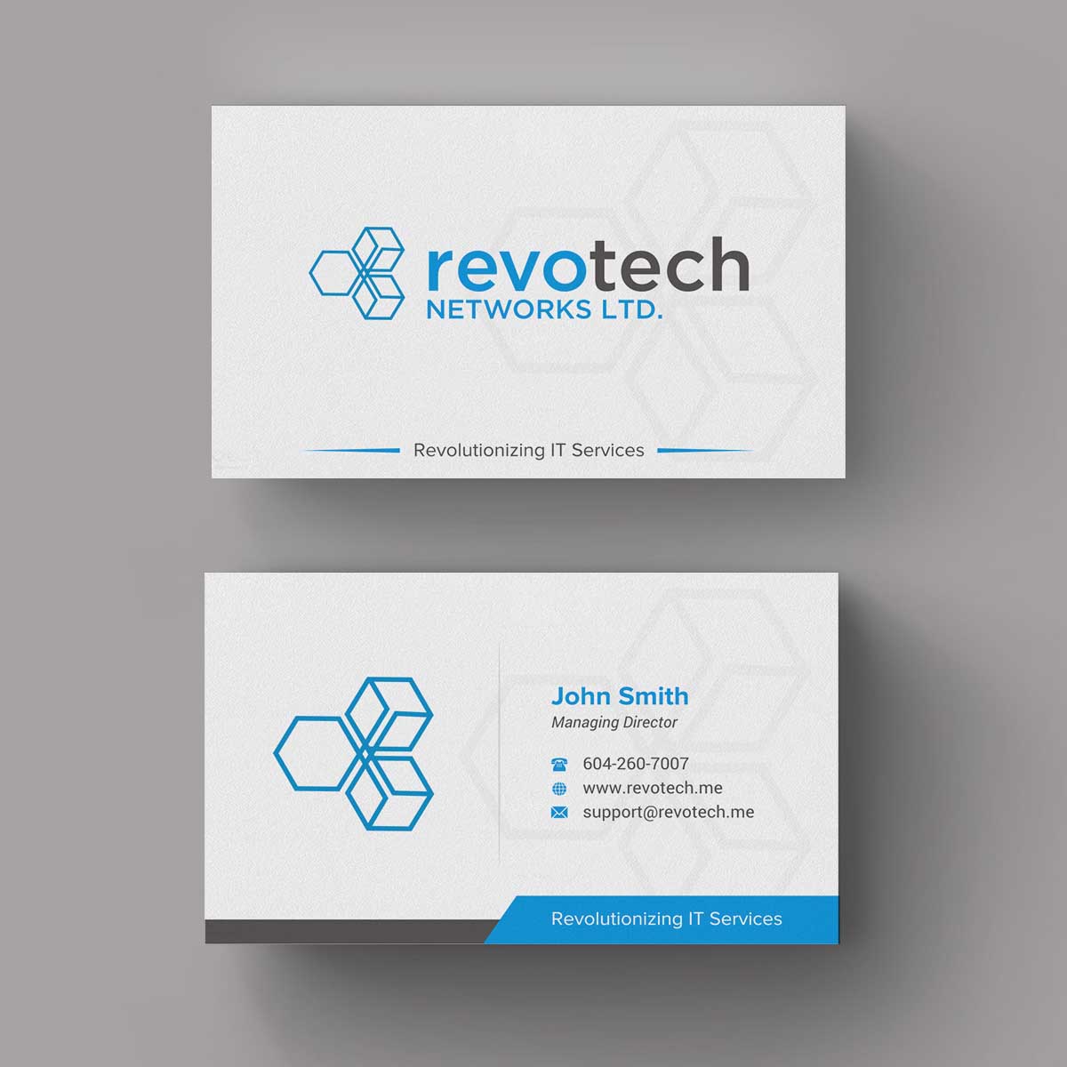 Business Card Design by INDIAN_Ashok for Revotech Networks Ltd. | Design #11021809