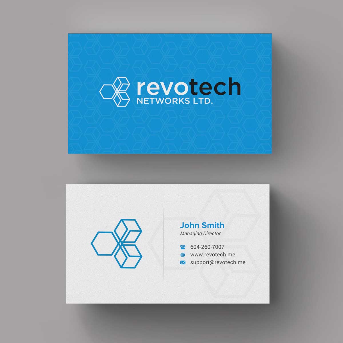 Business Card Design by INDIAN_Ashok for Revotech Networks Ltd. | Design #11021814
