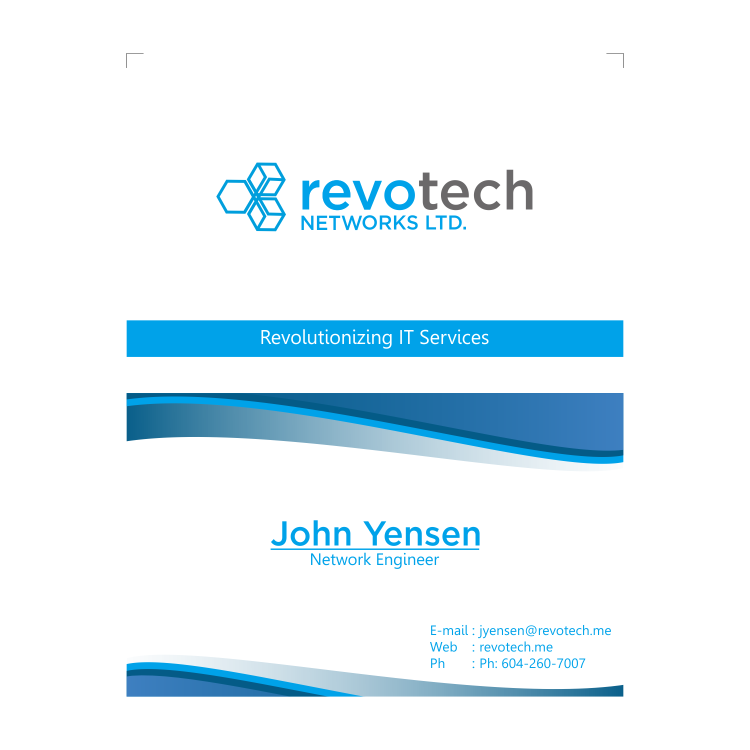 Diseño de Tarjeta de Presentación por Wahyu Araf para Revotech Networks Ltd. | Diseño #10979083
