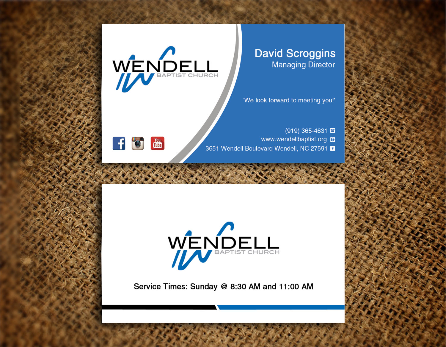 Diseño de Tarjeta de Presentación por Lanka Ama para Wendell Baptist Church | Diseño #10988786