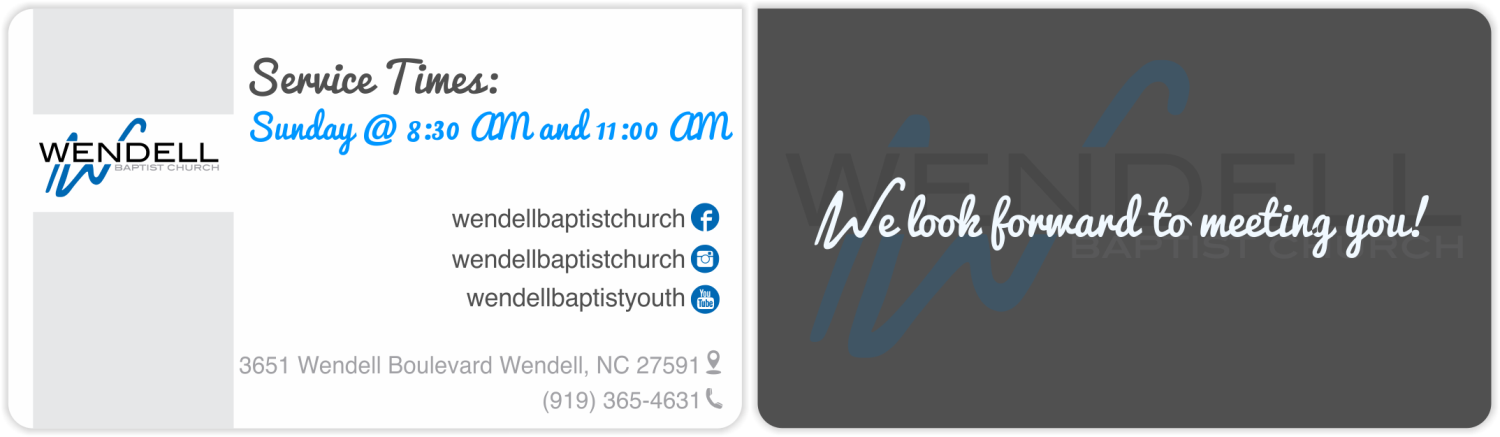 Business Card Design by Yentl Andrews for Wendell Baptist Church | Design #10981495