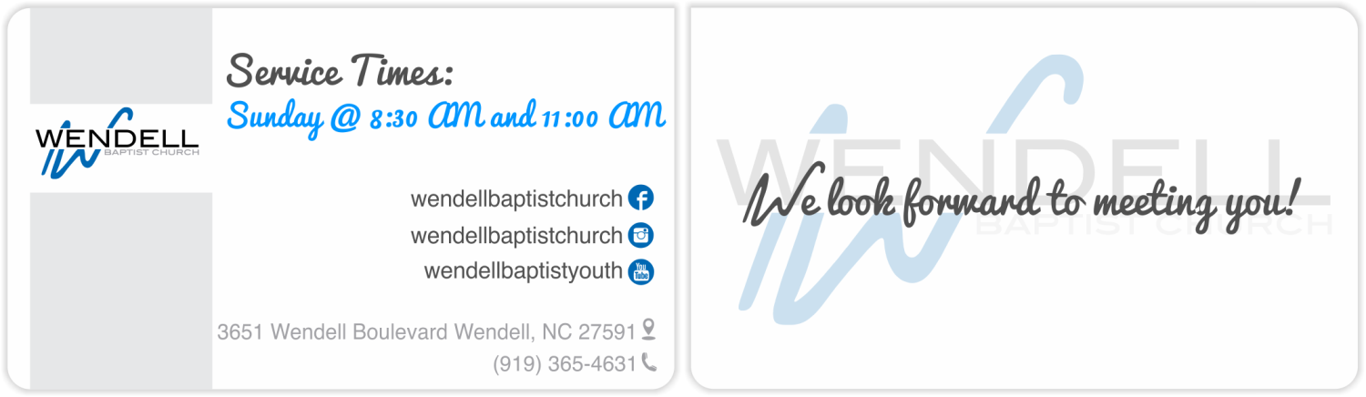 Visitenkarten-Design von Yentl Andrews für Wendell Baptist Church | Design #10981496