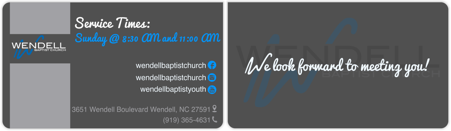 Diseño de Tarjeta de Presentación por Yentl Andrews para Wendell Baptist Church | Diseño #10981497