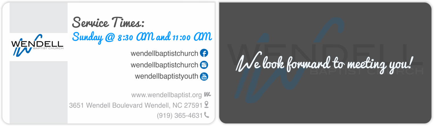 Business Card Design by Yentl Andrews for Wendell Baptist Church | Design #10983422