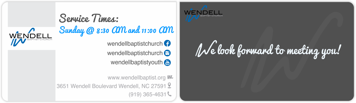 Business Card Design by Yentl Andrews for Wendell Baptist Church | Design #10983467