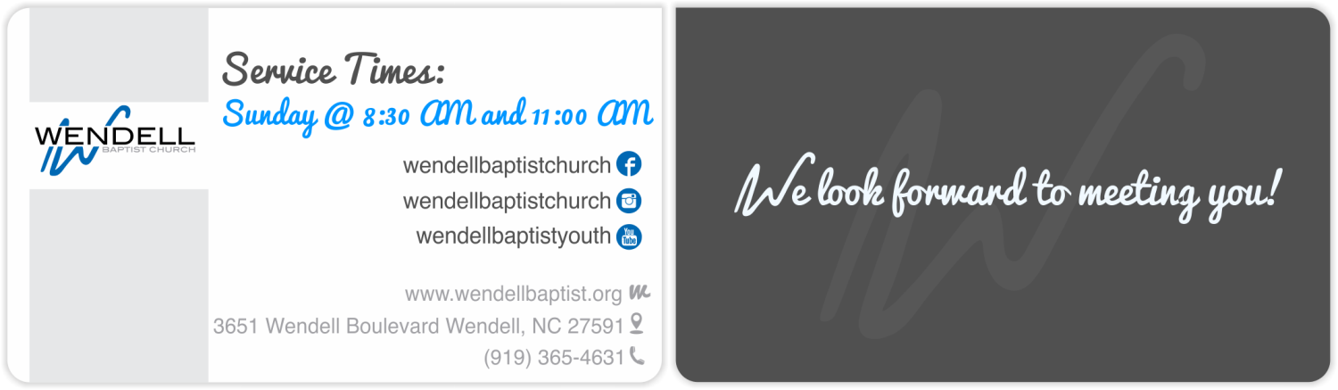 Business Card Design by Yentl Andrews for Wendell Baptist Church | Design #10983485