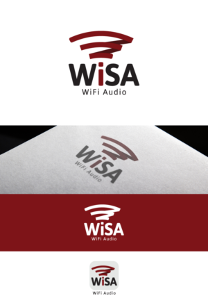 WiSA (our name, main element). Tagline is: WiFi Audio | Diseño de Logo por Grapismo Brand Studio
