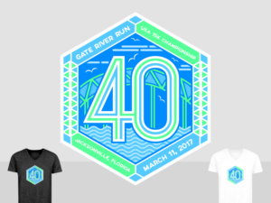 Gate River Run 40th Anniversary T-shirt Design