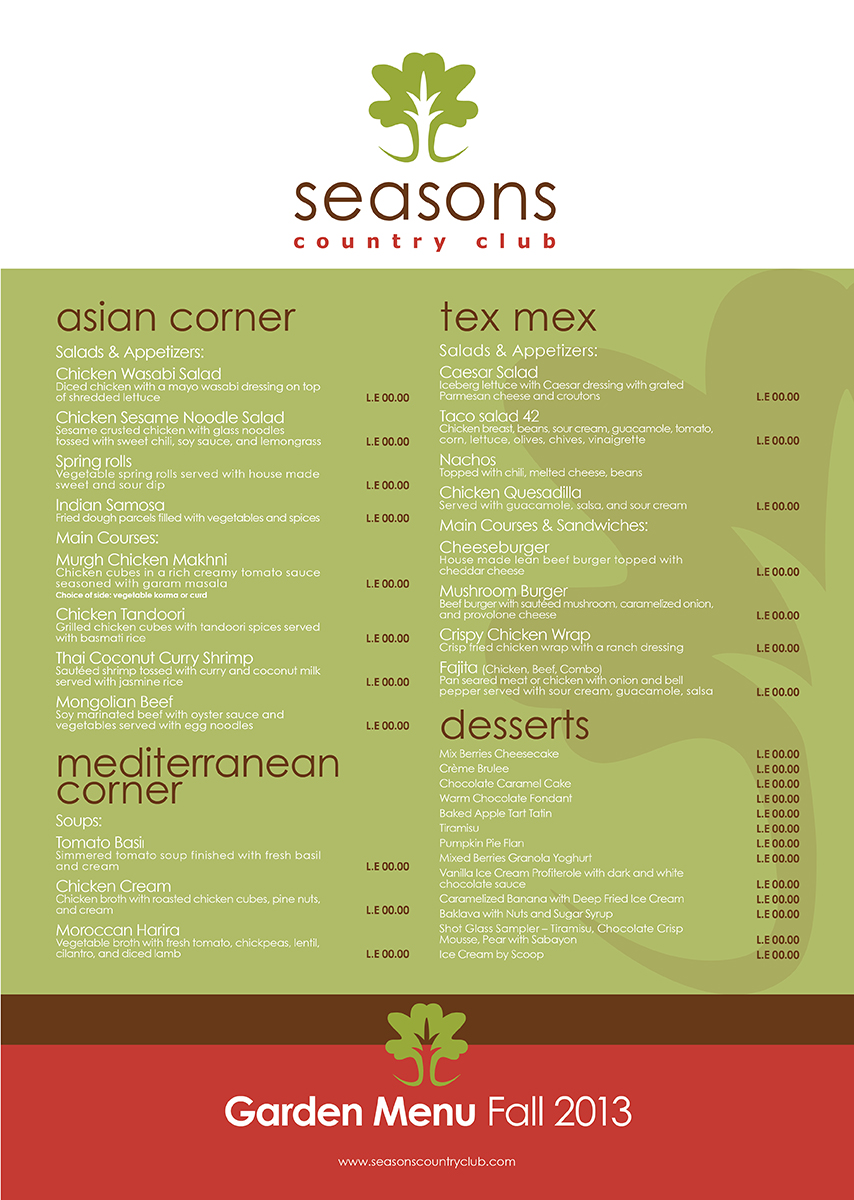 Menu Design by TonyFitz317 for this project | Design #2305814