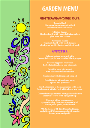Menu Design by Jocelyn Wong