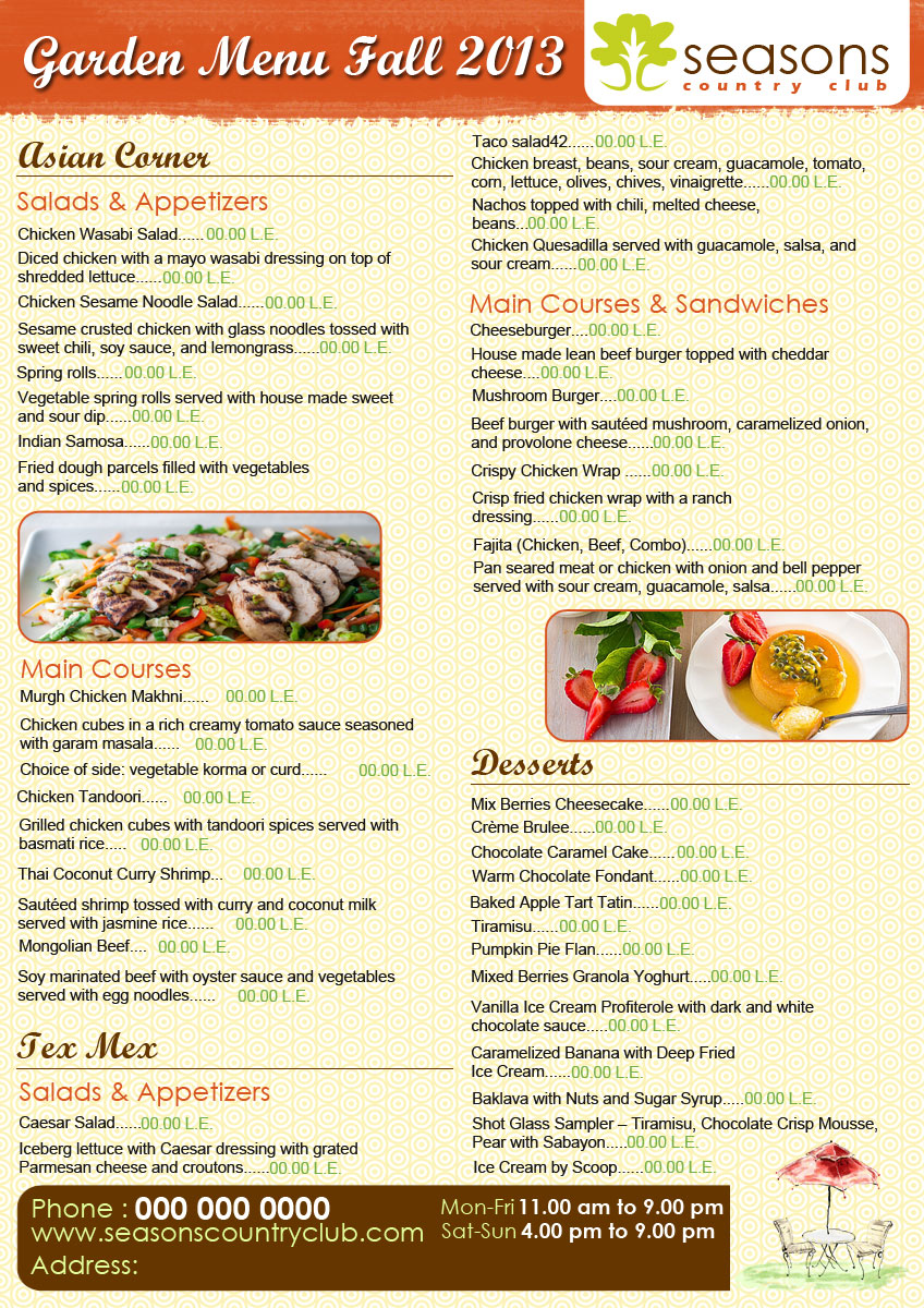 Menu Design by Parul for this project | Design #2303907