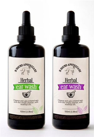 Dog Herbal Ear Wash Label | Graphic Design by Soluciones Creativas