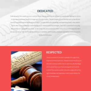 Judicial election website to attract voters | Diseño Web por Marc Ray