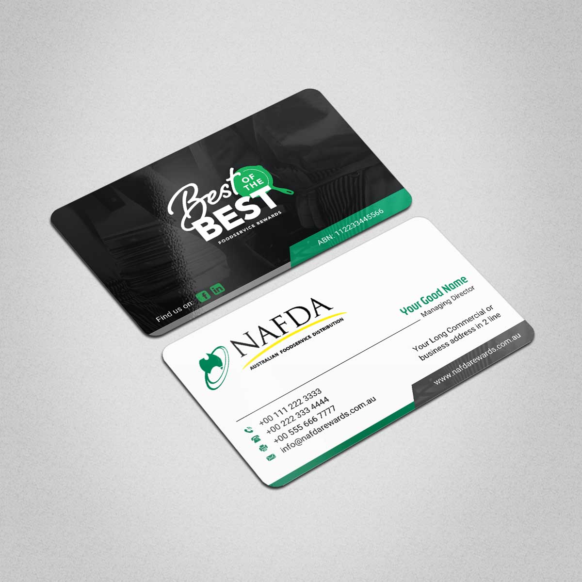 Diseño de Tarjeta de Presentación por INDIAN_Ashok para NAFDA Limited | Diseño #11004358