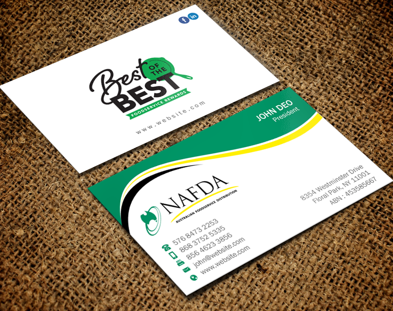 Diseño de Tarjeta de Presentación por Brand aid para NAFDA Limited | Diseño #11028528