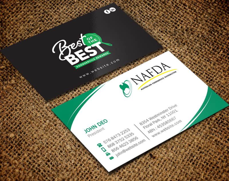 Business Card Design by Brand aid for NAFDA Limited | Design #11028533