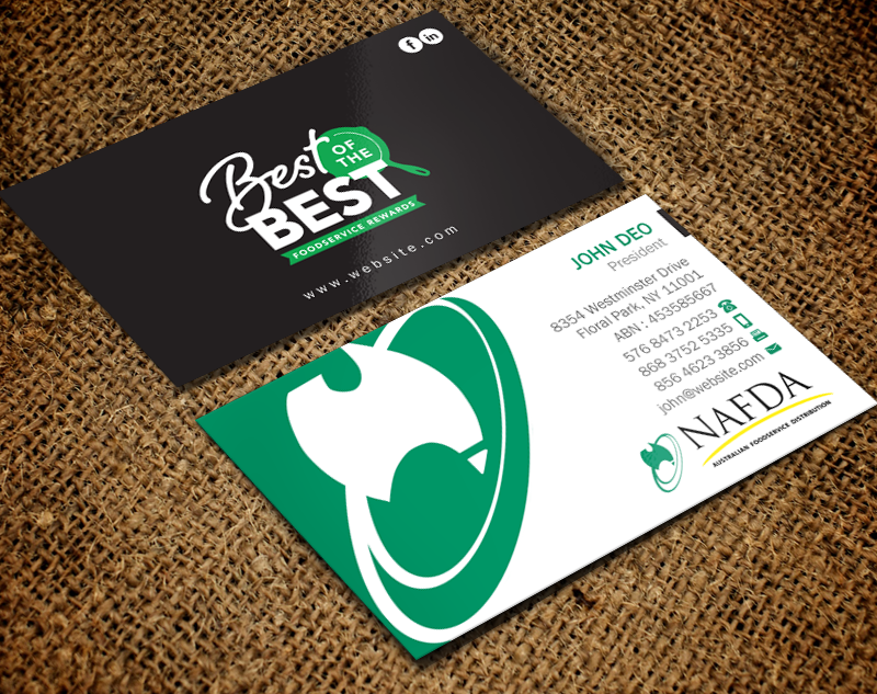 Business Card Design by Brand aid for NAFDA Limited | Design #11028535